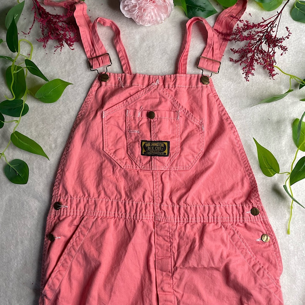 Wrangler Coral Pink Cotton Overall Romper